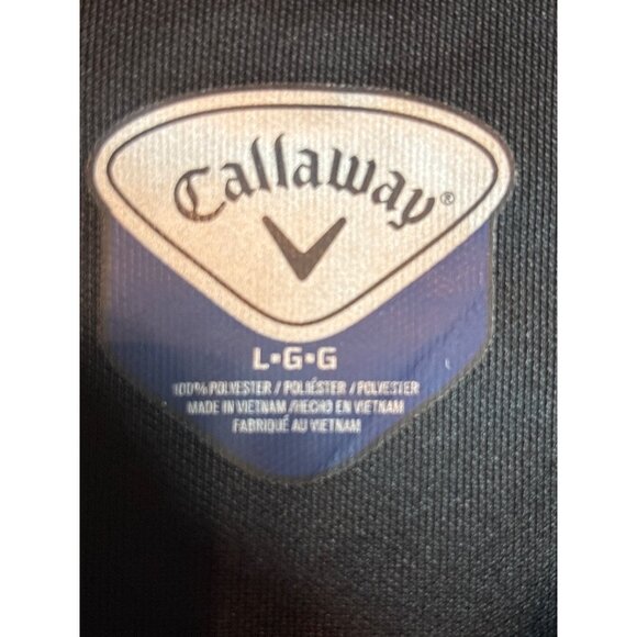 Callaway Mens Polo Shirt L Black Polyester Short Sleeve Golf Apparel - Picture 5 of 11